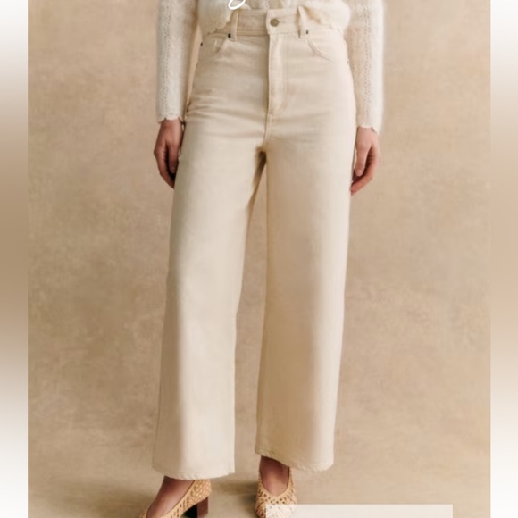 Sezane Denim - Sezane Le Crop Jeans Ecru 36 4